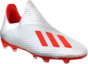 adidas Kids' X 19  FG Soccer Cleats (4.5, Silver/Red)