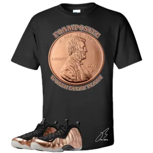 Air Foamposite Copper Matching Shirt, Unisex Sneaker Graphic Tee,Best Gift,Birthday,Gift For Him,Christmas Gift (XL, Black)