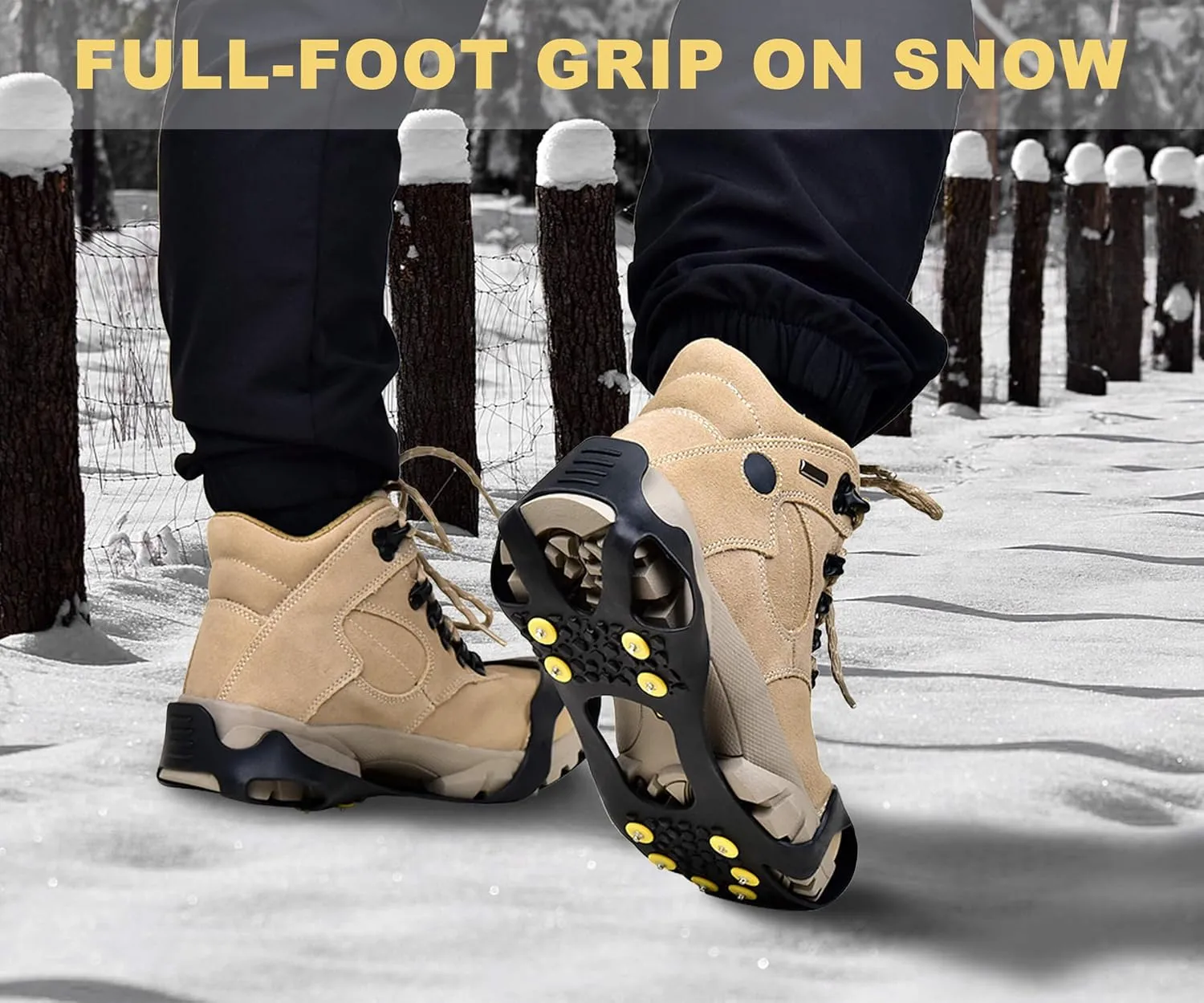 Aliglow Ice Snow Grips Over Shoe/Boot Traction Cleat Spikes Anti Slip Footwear