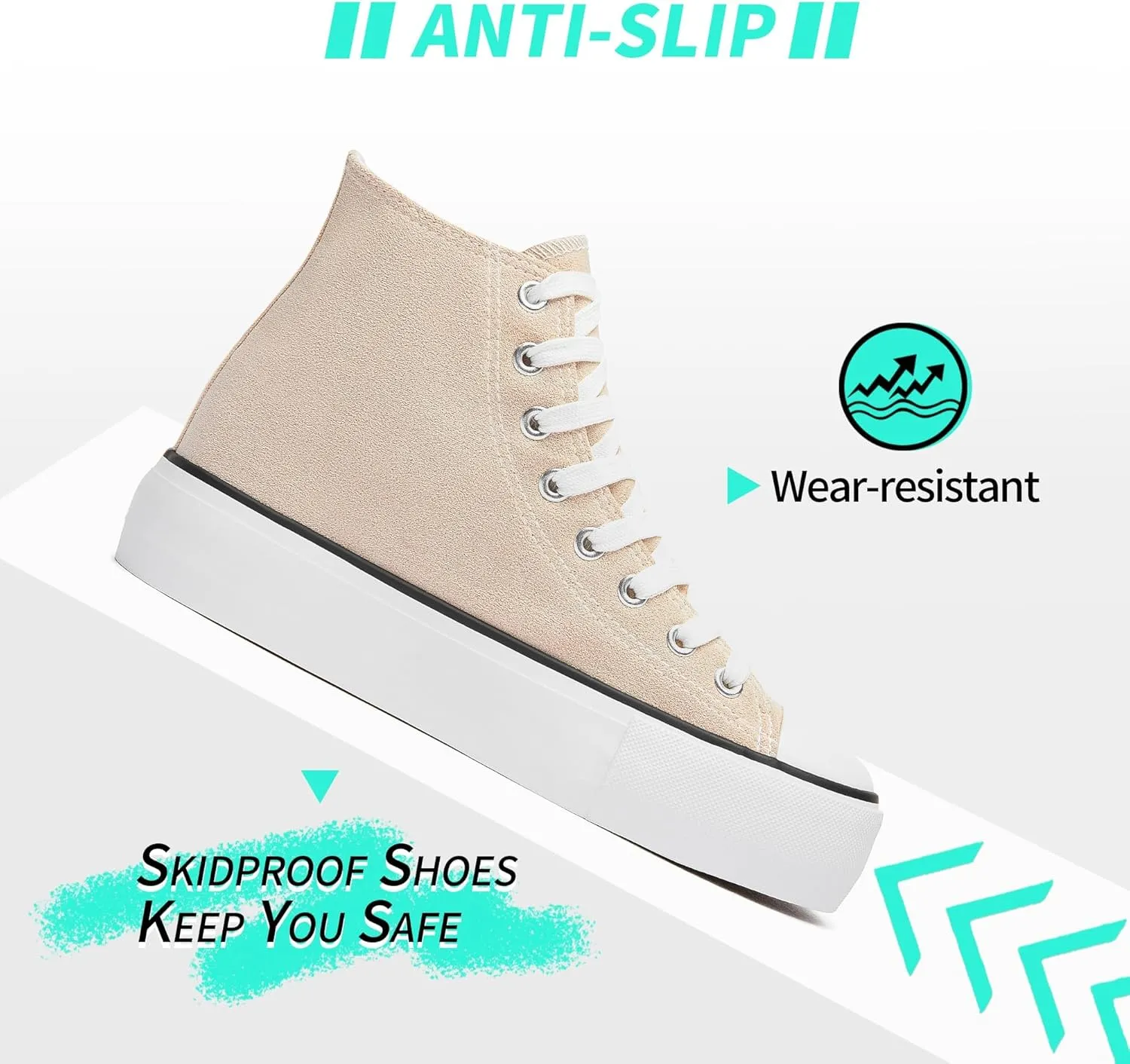 ALTOCIS Women's Comfortable Platform High Top Sneakers, Casual Mid Top Sneaker for Women, Cute Faux Suede Fashion Sneakers, Classic Lace Up Walking Shoes