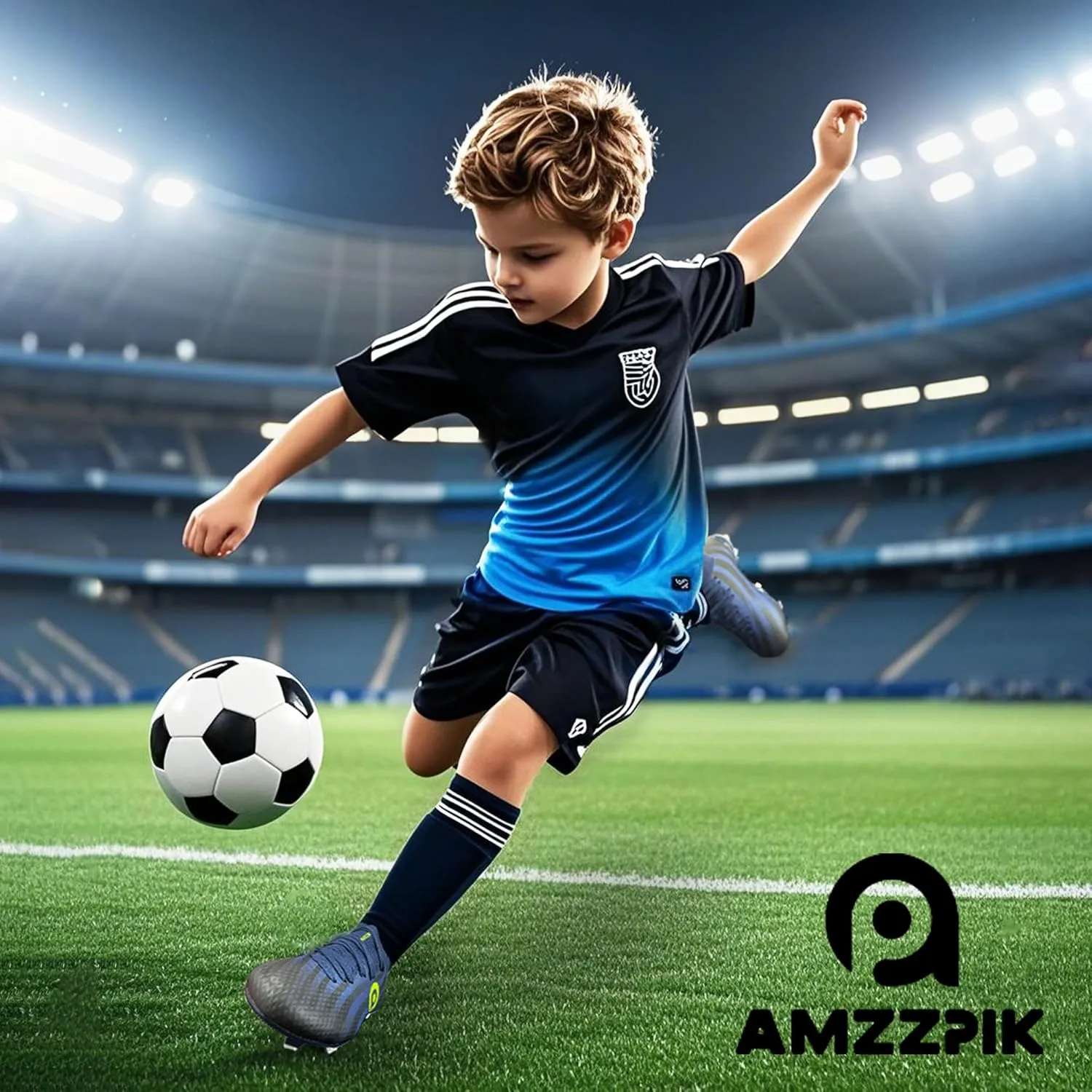 AMZZPIK Kids Soccer Cleats Boys Girls FG Firm Ground Football Shoes for Youth Baseball Outdoor Training Cleat for Little/Big Kid