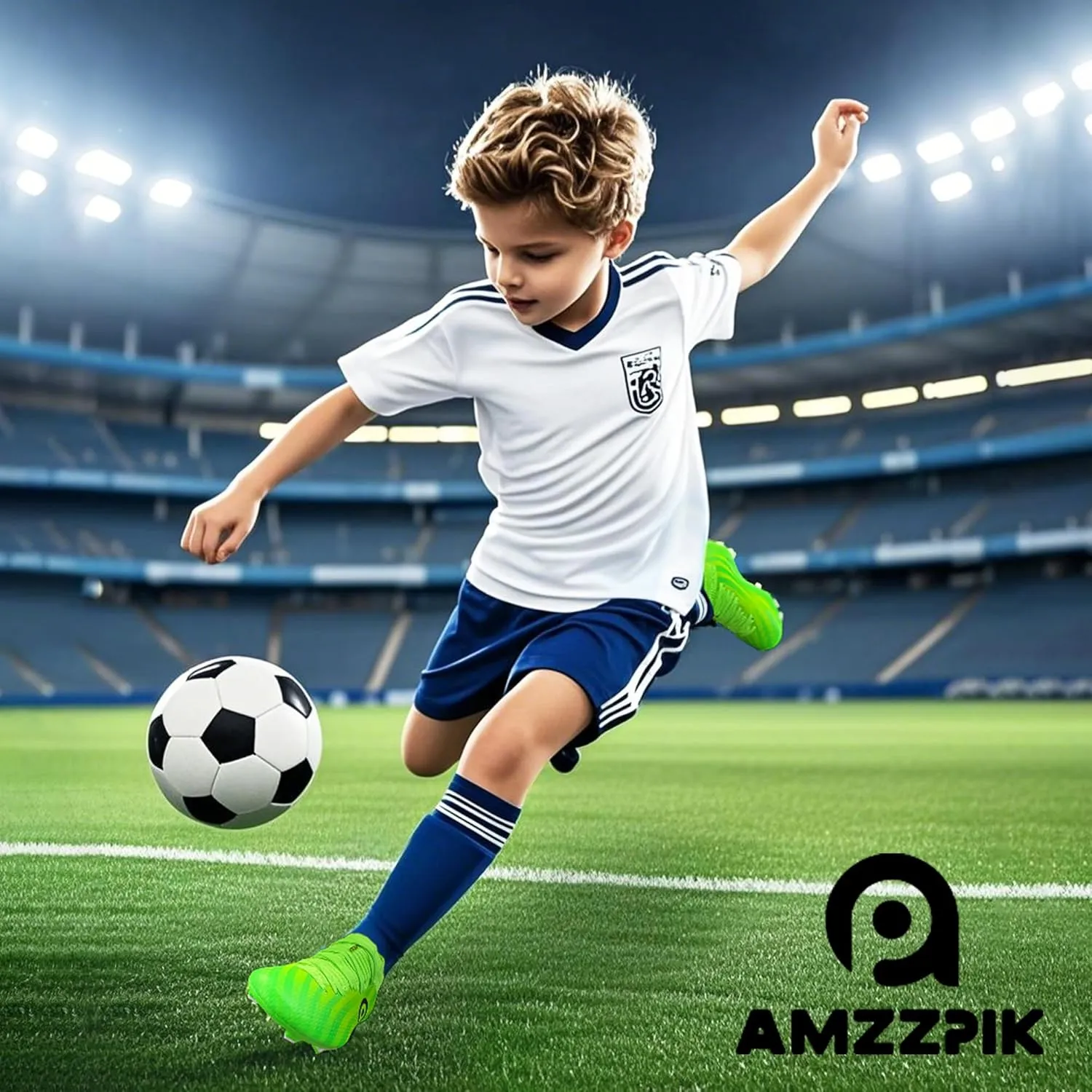AMZZPIK Kids Soccer Cleats Boys Girls FG Firm Ground Football Shoes for Youth Baseball Outdoor Training Cleat for Little/Big Kid