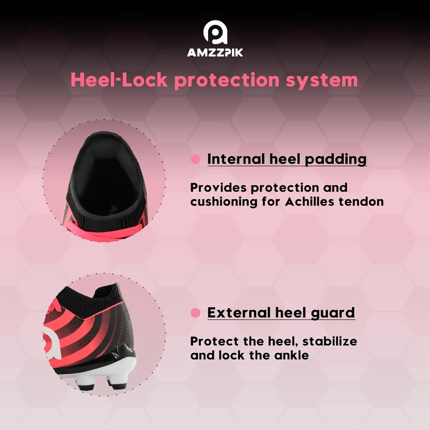 AMZZPIK Kids Soccer Cleats Boys Girls FG Firm Ground Football Shoes for Youth Baseball Outdoor Training Cleat for Little/Big Kid