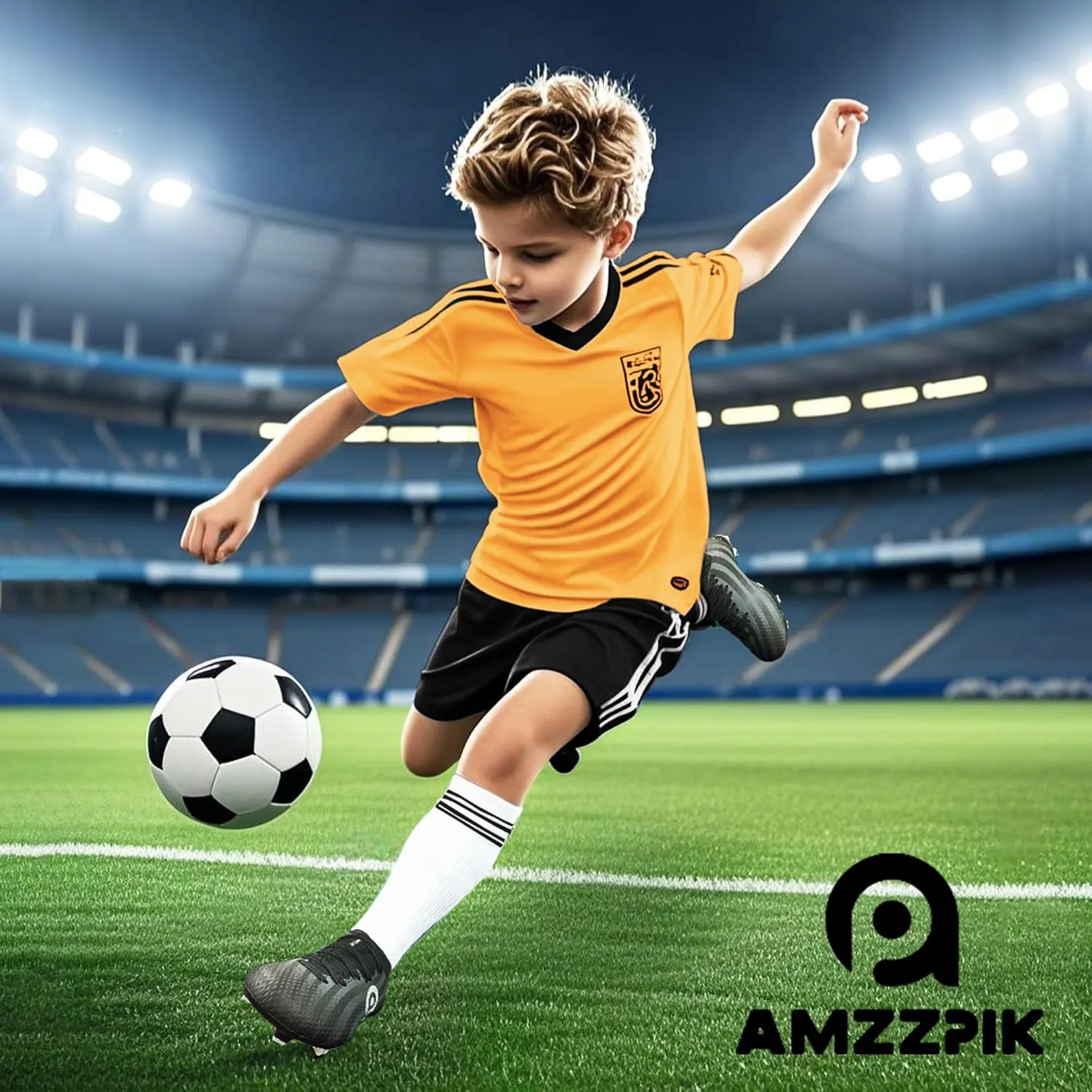 AMZZPIK Kids Soccer Cleats Boys Girls FG Firm Ground Football Shoes for Youth Baseball Outdoor Training Cleat for Little/Big Kid