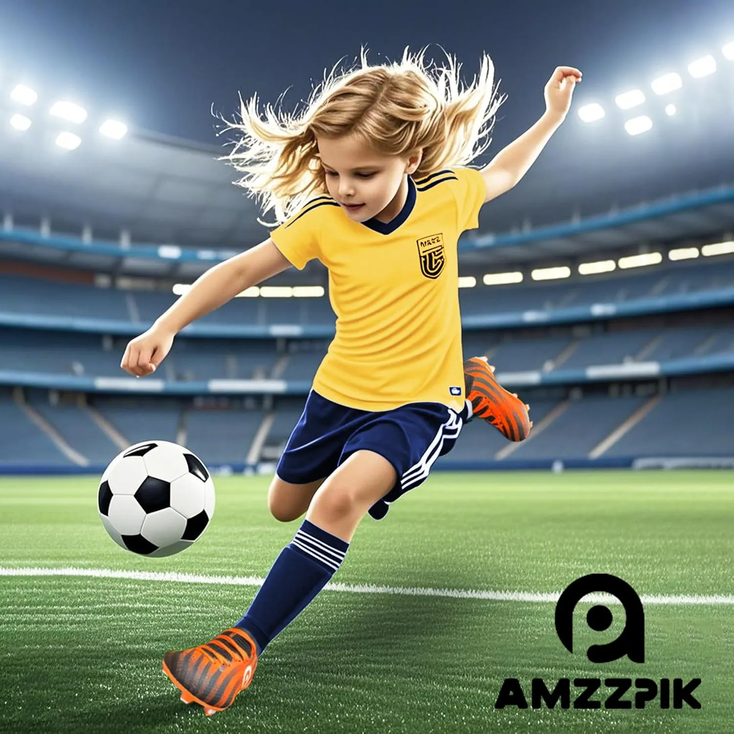 AMZZPIK Kids Soccer Cleats Boys Girls FG Firm Ground Football Shoes for Youth Baseball Outdoor Training Cleat for Little/Big Kid