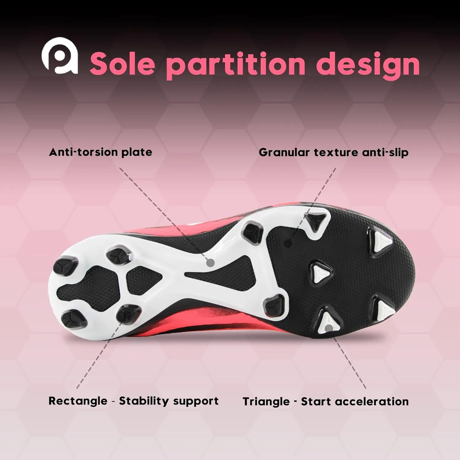 AMZZPIK Kids Soccer Cleats Boys Girls FG Firm Ground Football Shoes for Youth Baseball Outdoor Training Cleat for Little/Big Kid
