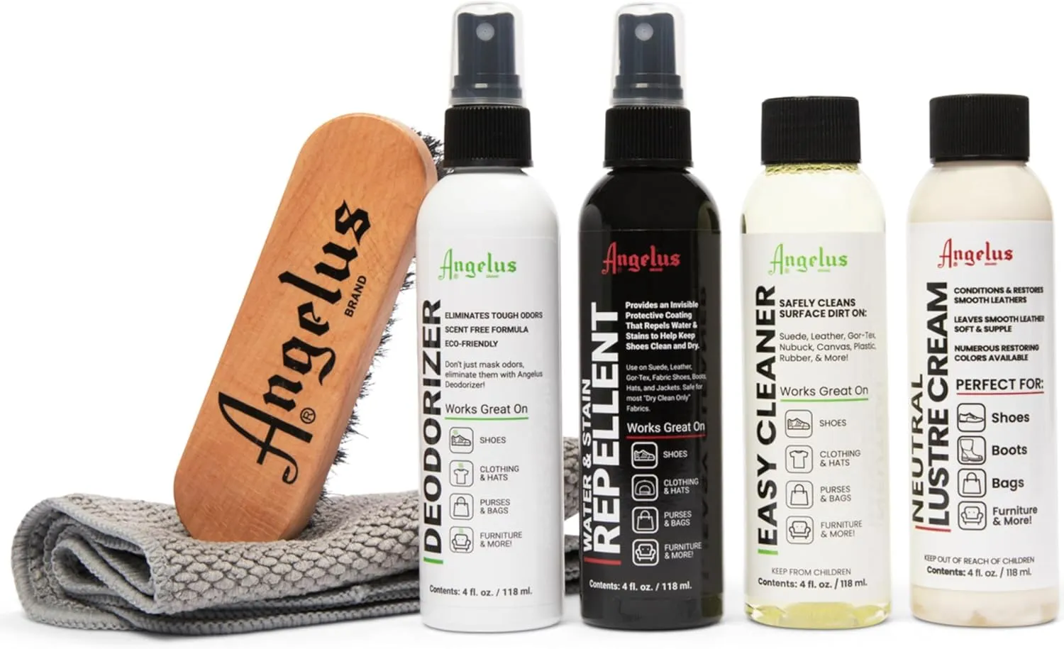Angelus Sneaker Cleaning Kit | Shoe Cleaner Set for Sneakers, Boots, Leather, Suede | Complete Shoe Care Kit