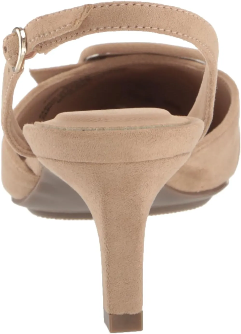 Anne Klein Womens Infinity Faux Suede Kitten Heel Slingback Heels