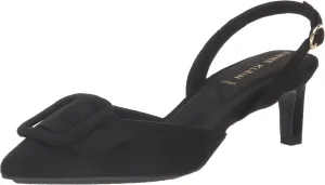 Anne Klein Womens Infinity Faux Suede Kitten Heel Slingback Heels