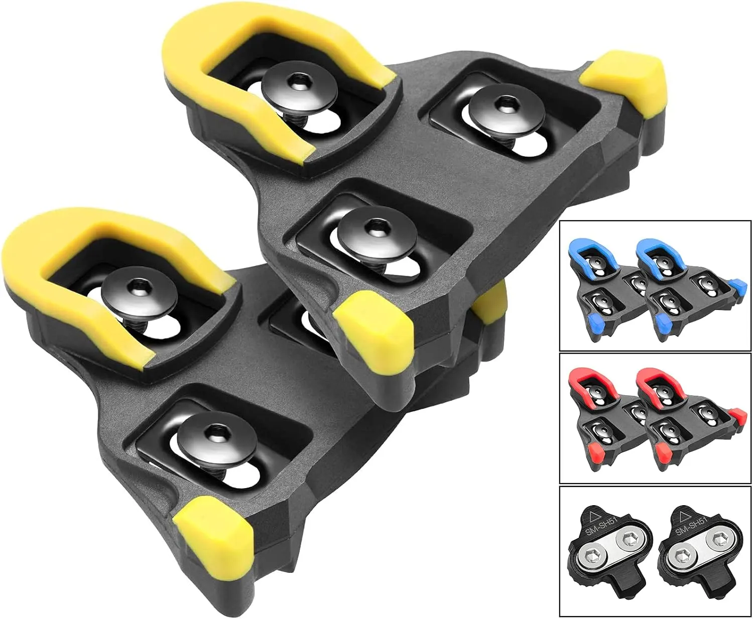 Bike Cleats -Compatible with Shimano SPD-SL Pedals/SM-SH10 SH11 SH12 Cleats, Indoor Outdoor Peleton Cycling Pedals Shoes Cleat & Road Bicycle Clips
