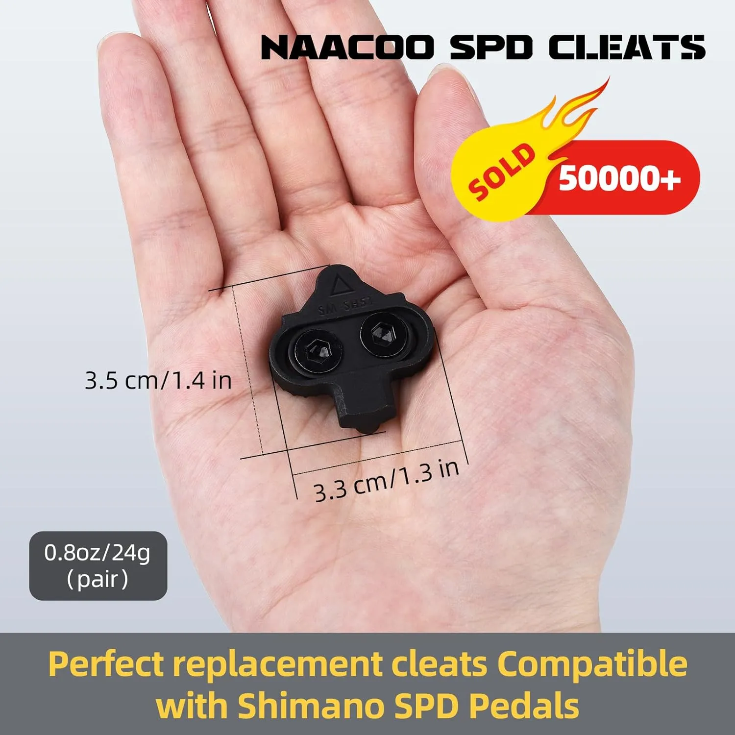 Bike Cleats Compatible with Shimano SPD SM-SH51/SH56 Cleats for Spining Peloton Indoor Cycling Clips & Mountain MTB Bike Shoes Bicycle Cleat Clips Set