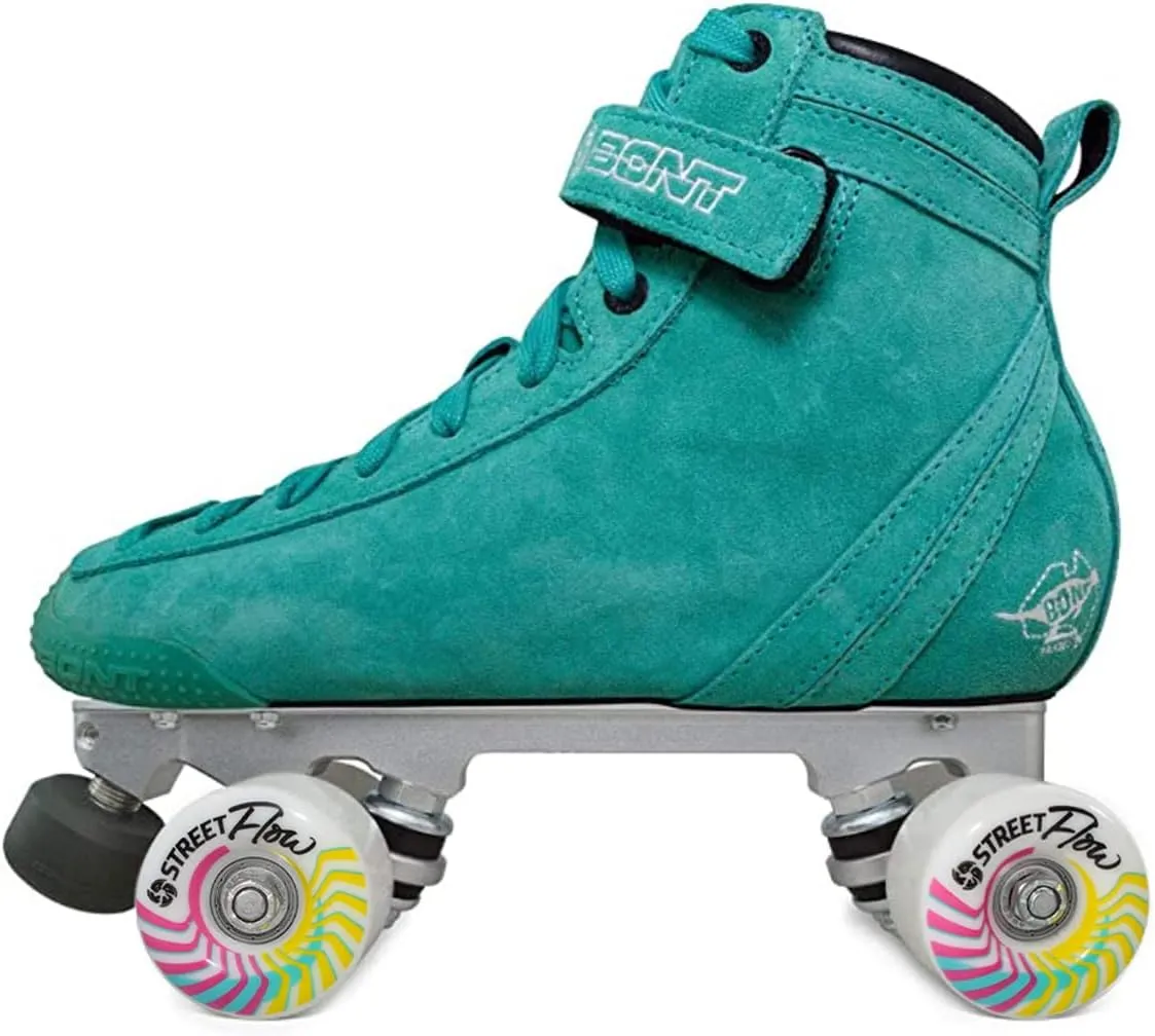 Bont Parkstar Soft Teal Suede Roller Skates for Park Ramps Bowls Street - Rollerskates for Outdoor and Indoor Skating