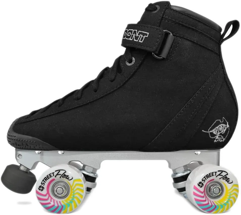 Bont Parkstar Vegan Black Suede Professional Roller Skates for Park Ramps Bowls Street - Rollerskates for Outdoor and Indoor Skating