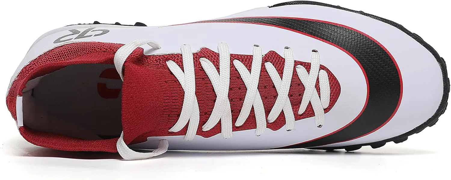 Boys Soccer Shoes Turf Youth Soccer Cleats Kids Spike TF High-Top Football Boots for Outdoor Training Club TF