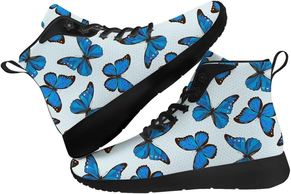 Butterfly Shoes for Women High Top Sneakers Running Waking Shoes Gifts for Mom Girlfriend