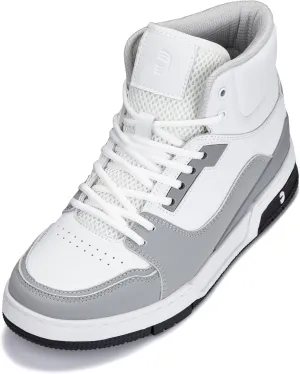 CALTO Men's Invisible Height Increasing Elevator Shoes - Lace-up Sporty High Top Sneakers - 3 Inches Taller