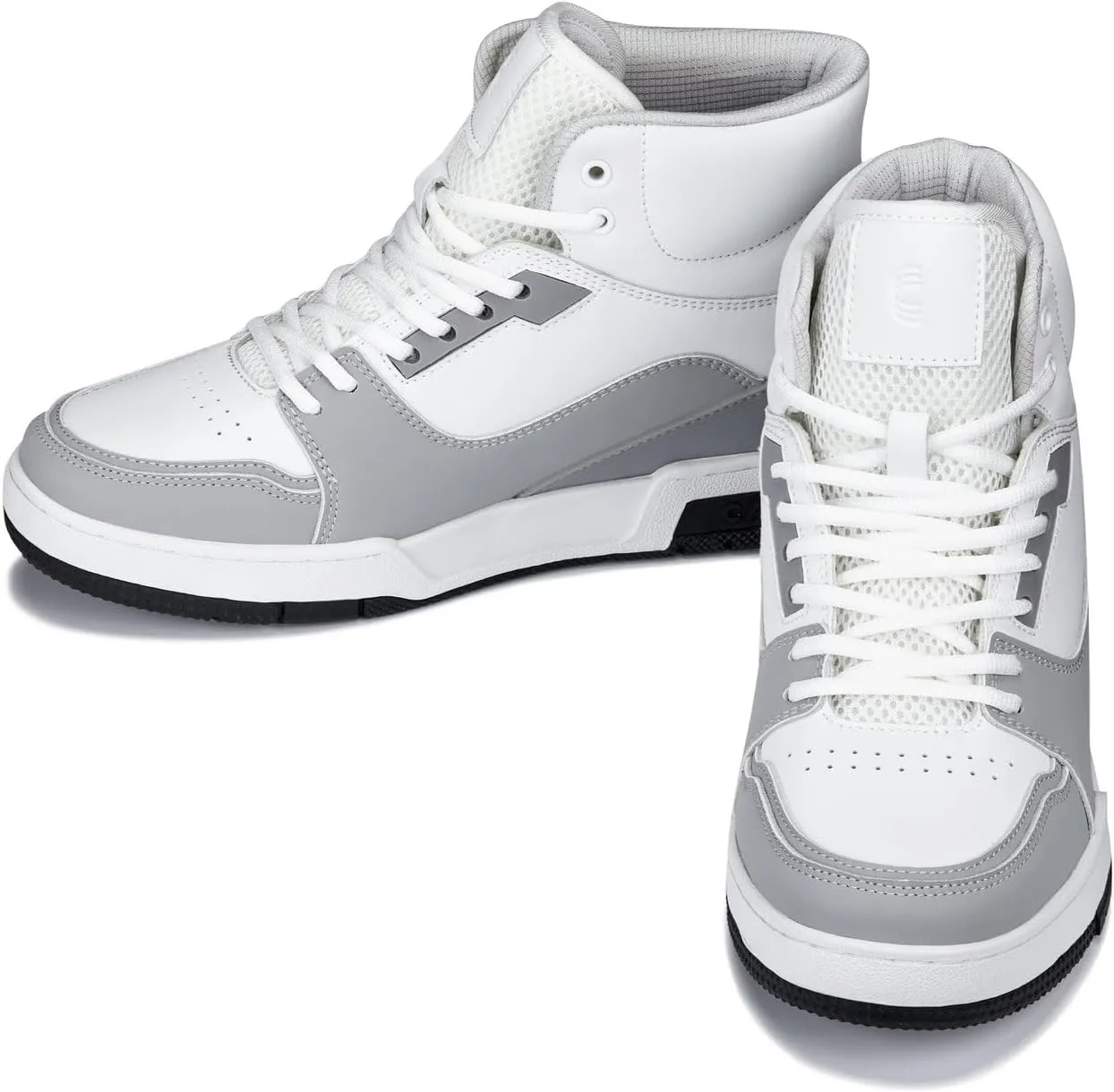 CALTO Men's Invisible Height Increasing Elevator Shoes - Lace-up Sporty High Top Sneakers - 3 Inches Taller