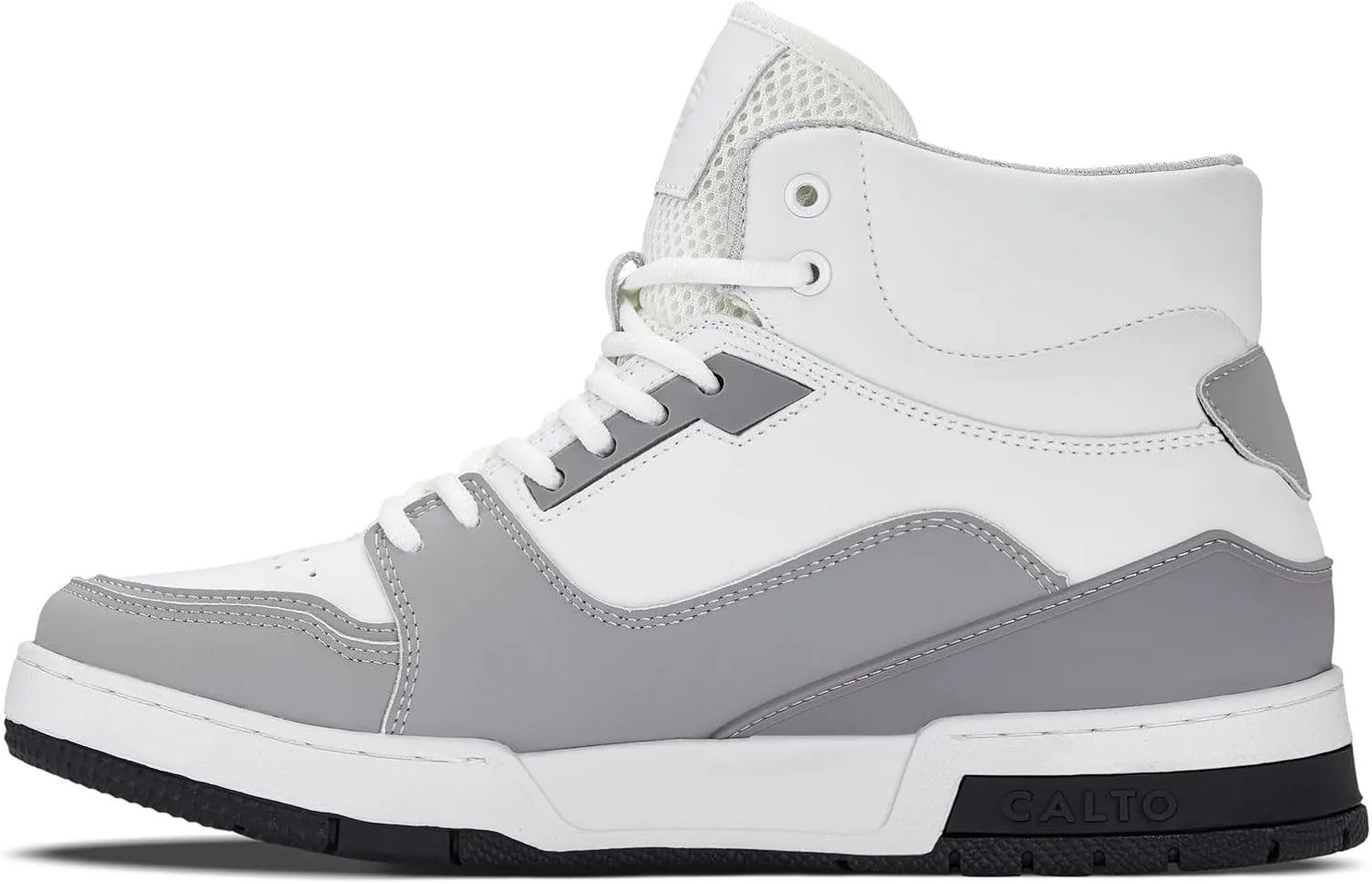 CALTO Men's Invisible Height Increasing Elevator Shoes - Lace-up Sporty High Top Sneakers - 3 Inches Taller
