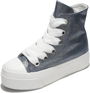 Cape Robbin Women's High Top Platform Lace Up Sneaker Shoes Zitella
