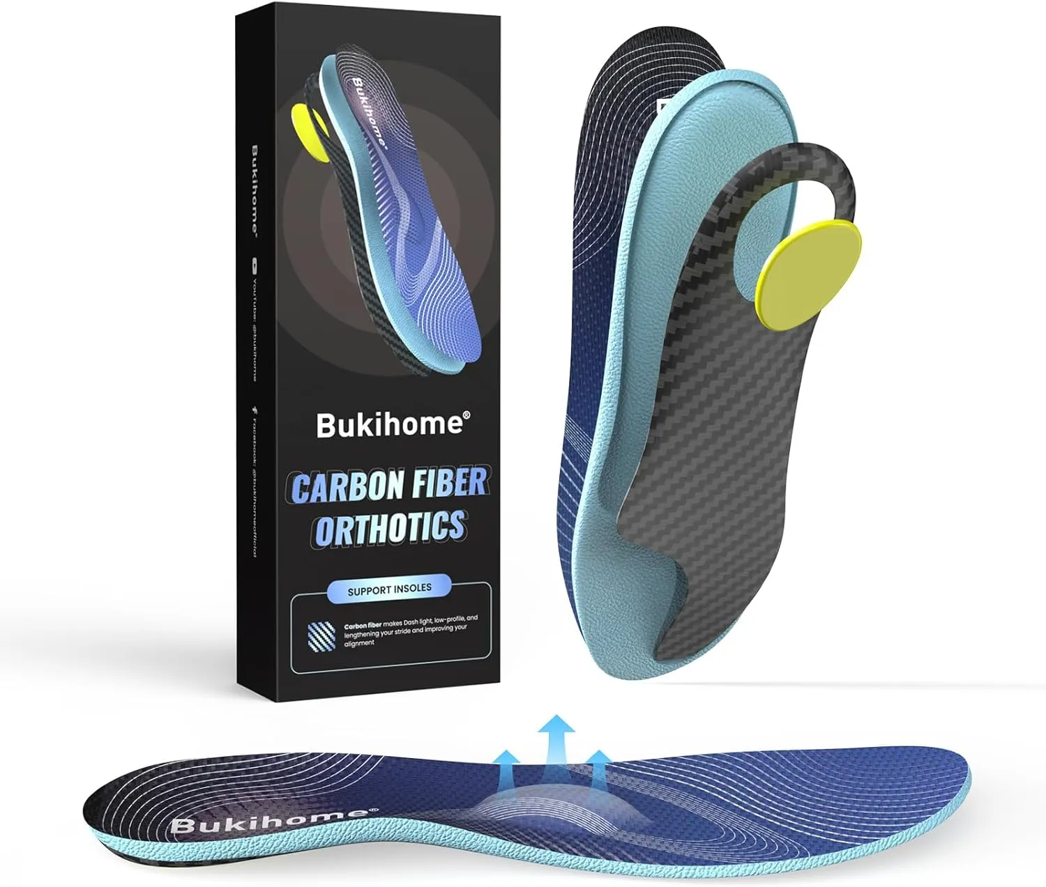 Carbon Fiber Sports Insoles - Metatarsal Pain Relief Inserts - Enhanced Performance & Turf Toe Relief for Athletes - M - Women: 9.5-10|Men: 8-8.5