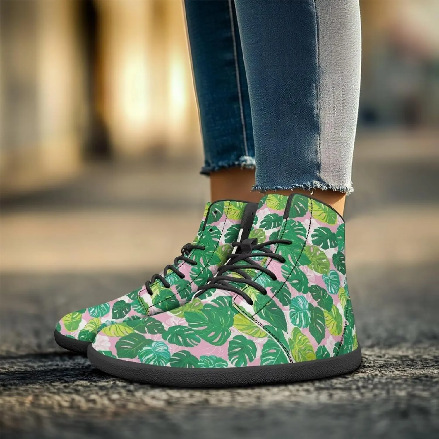 chaqlin Tropical High Top Barefoot Shoes Workout Shoes Zero Drop Walking Shoes