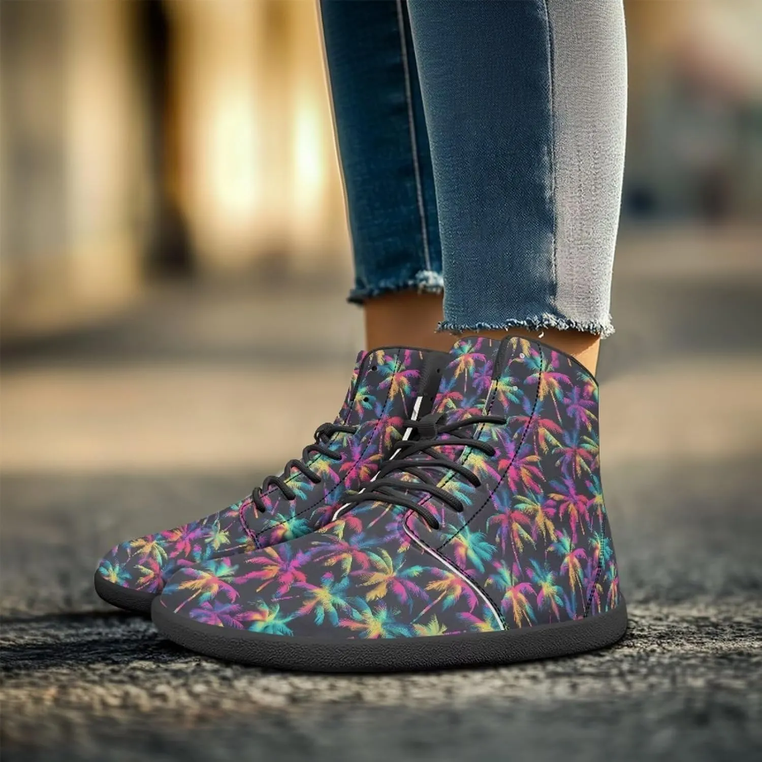 chaqlin Tropical High Top Barefoot Shoes Workout Shoes Zero Drop Walking Shoes