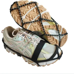 Crampons, Portable Walk Traction Ice Cleats - Non Slip, Break Resistant, Easy to Wear - Ice Spikes Gripper for Walking Hiking on Snow and Ice, Fits for Shoes Boots Etc