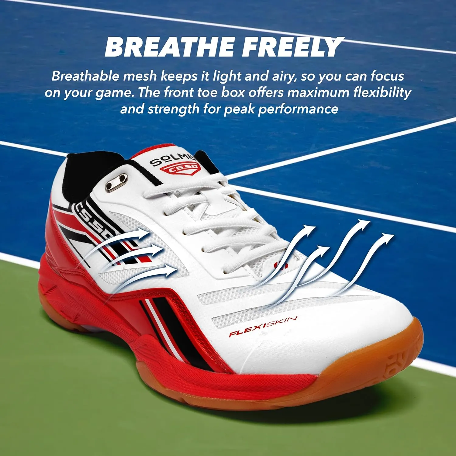 CS50 Lightweight Pickleball Court Shoe with Non Marking Rubber Sole Suitable for Indoor and Badminton Sport
