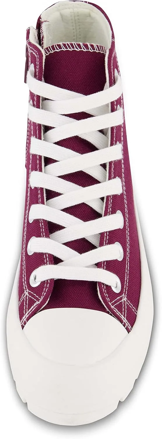 CUSHIONAIRE Women's Vespa high top Canvas Sneaker  Memory Foam and Side Zipper