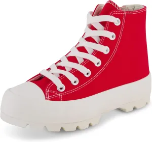 CUSHIONAIRE Women's Vespa high top Canvas Sneaker  Memory Foam and Side Zipper
