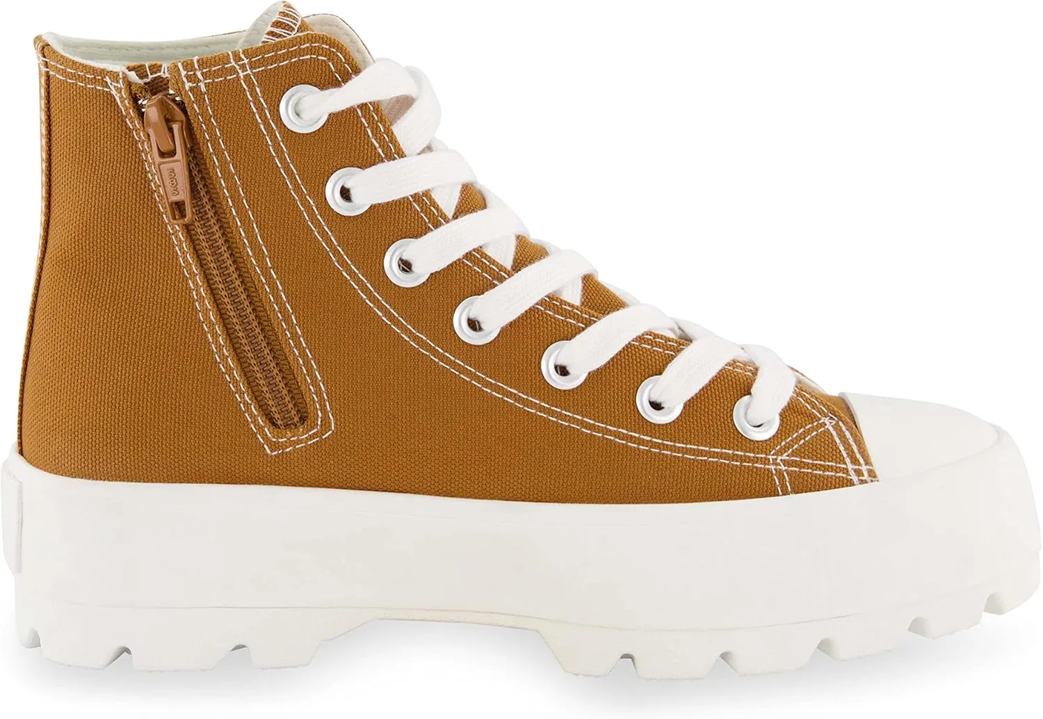 CUSHIONAIRE Women's Vespa high top Canvas Sneaker  Memory Foam and Side Zipper