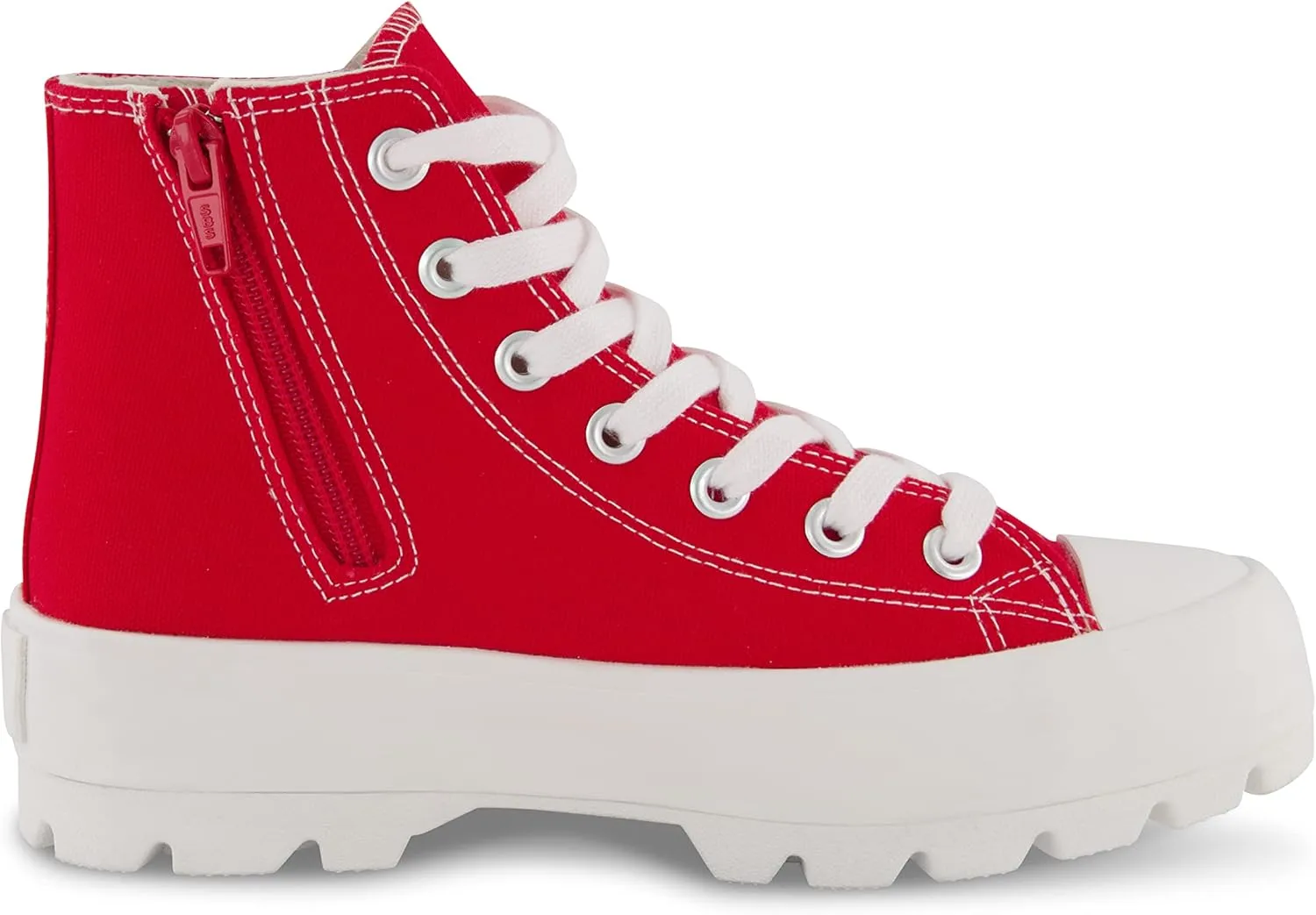 CUSHIONAIRE Women's Vespa high top Canvas Sneaker  Memory Foam and Side Zipper