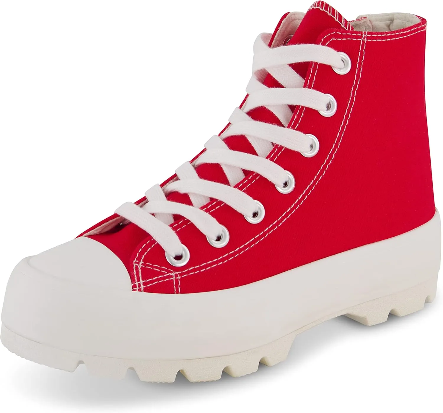 CUSHIONAIRE Women's Vespa high top Canvas Sneaker  Memory Foam and Side Zipper