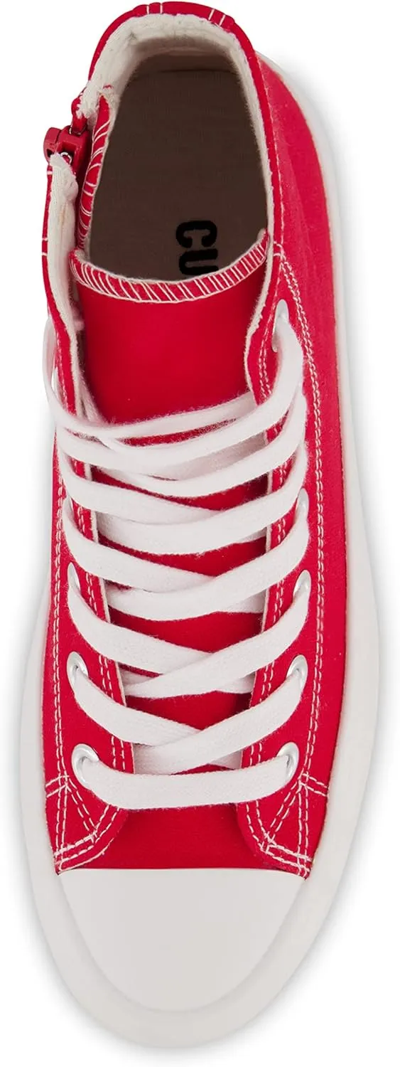 CUSHIONAIRE Women's Vespa high top Canvas Sneaker  Memory Foam and Side Zipper