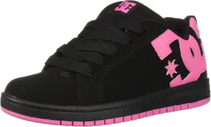 DC Court Graffik Low Top Skate Shoe Sneaker, Black/Pink, 6 US Unisex Big Kid