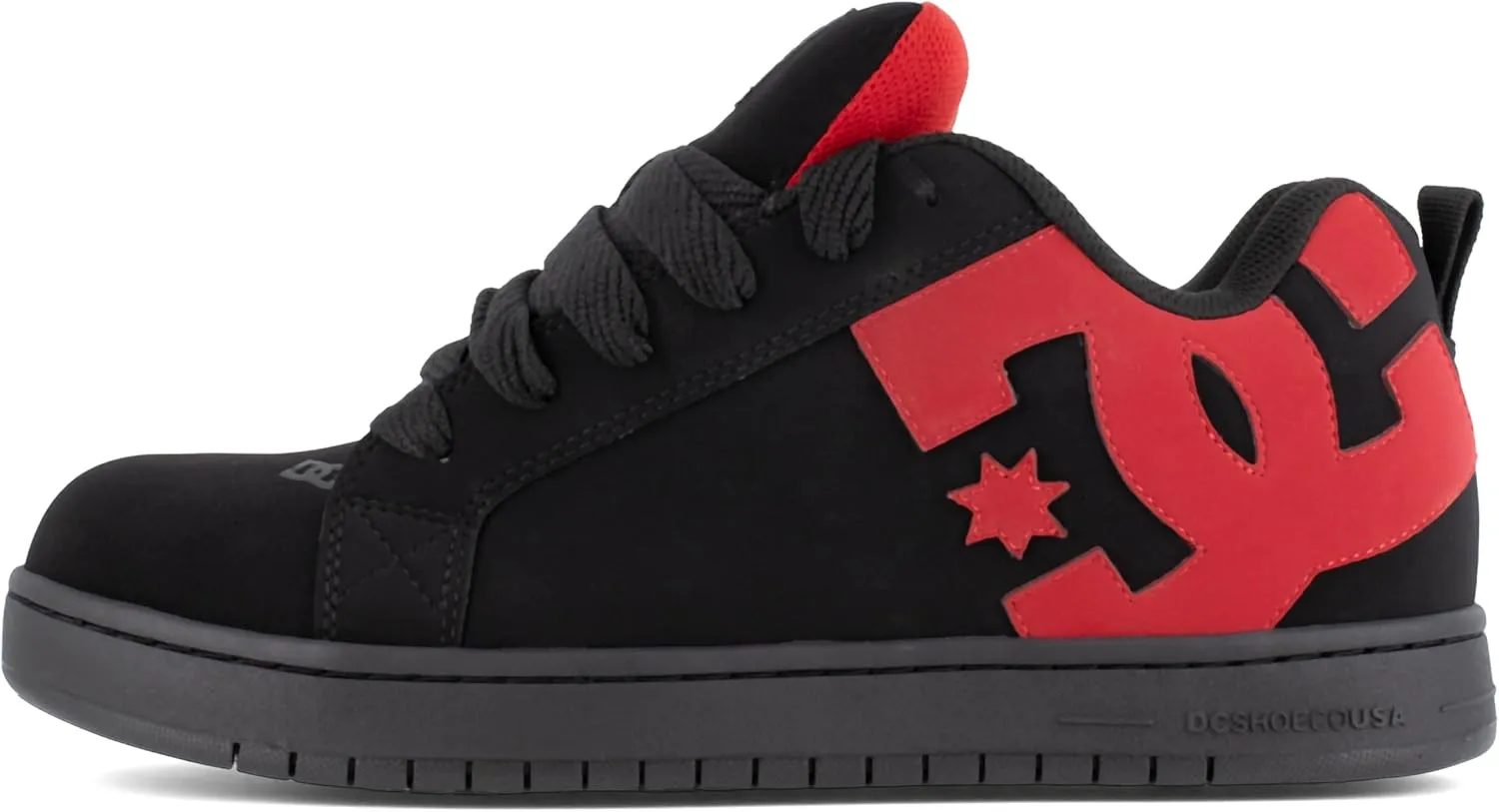 DC Men's Court Graffik Work Black and Red Composite Toe Boots Construction Shoe