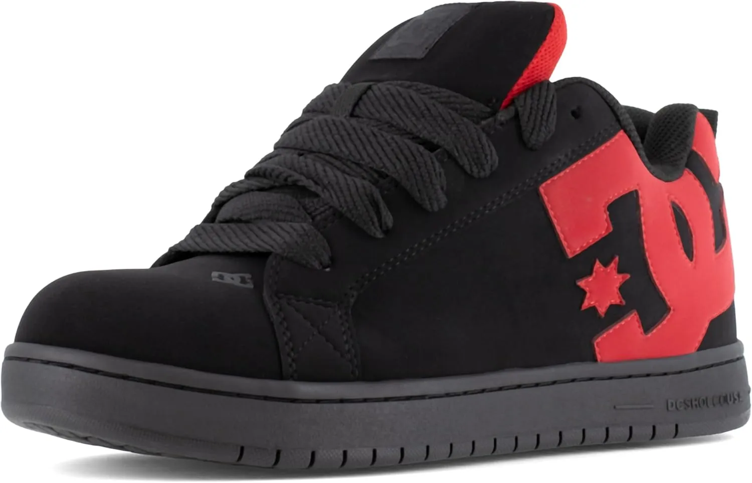 DC Men's Court Graffik Work Black and Red Composite Toe Boots Construction Shoe