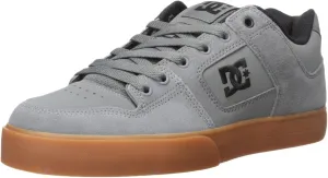DC Men's Pure Low Top Casual Skate Shoe, Grey/Gum, 12 M US
