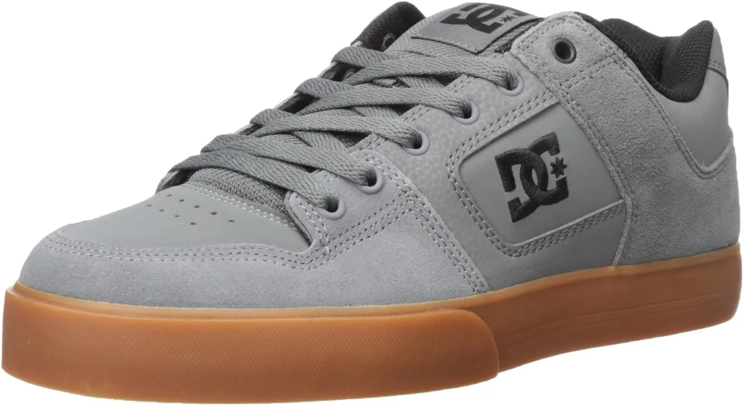 DC Men's Pure Low Top Casual Skate Shoe, Grey/Gum, 12 M US