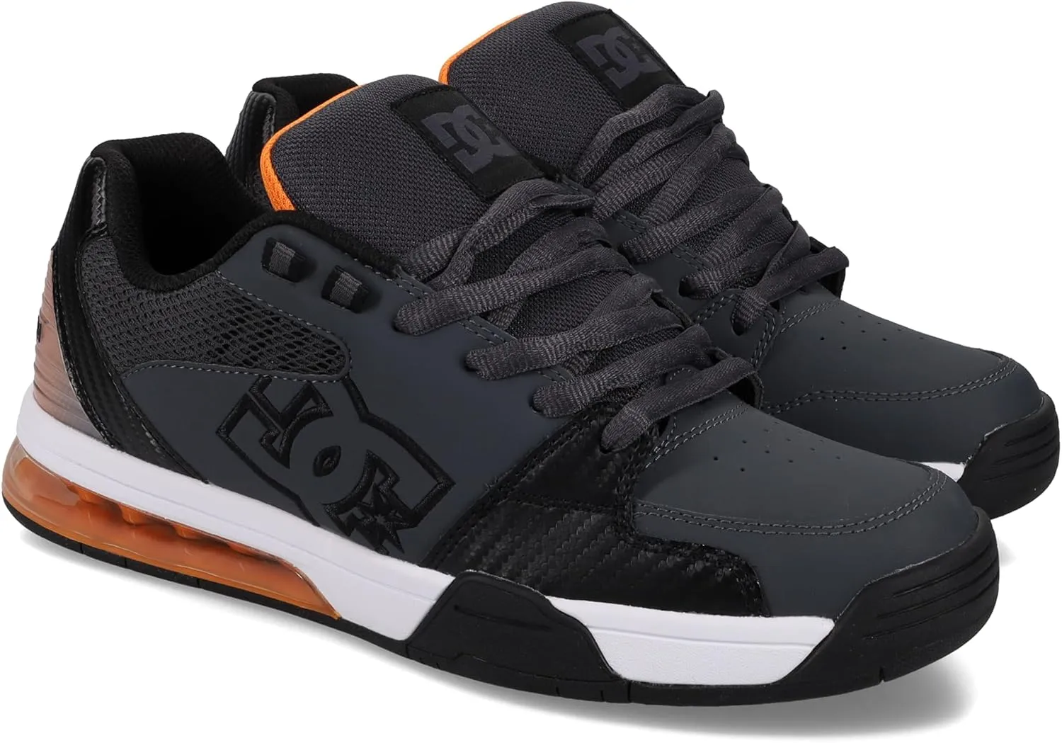 DC Men's Versatile Skate Shoe, Grey/Black/Orange, 11