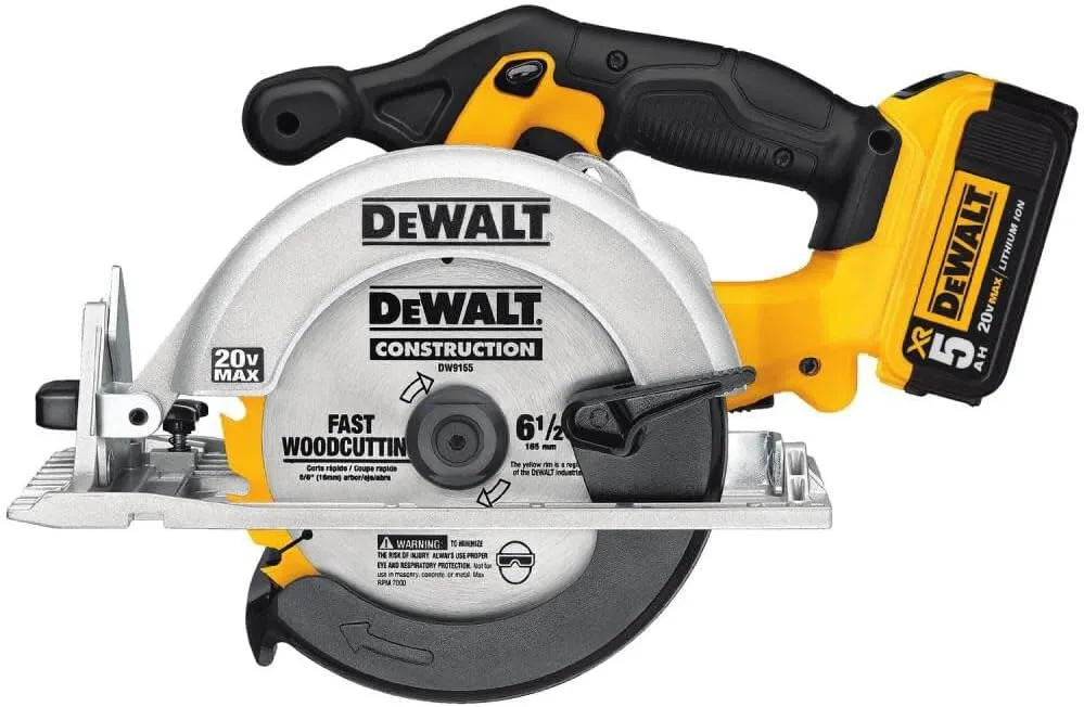 DEWALT 20V MAX 6-1/2-Inch Circular Saw Kit, with 5.0-Ah Battery and Charger (DCS391P1)
