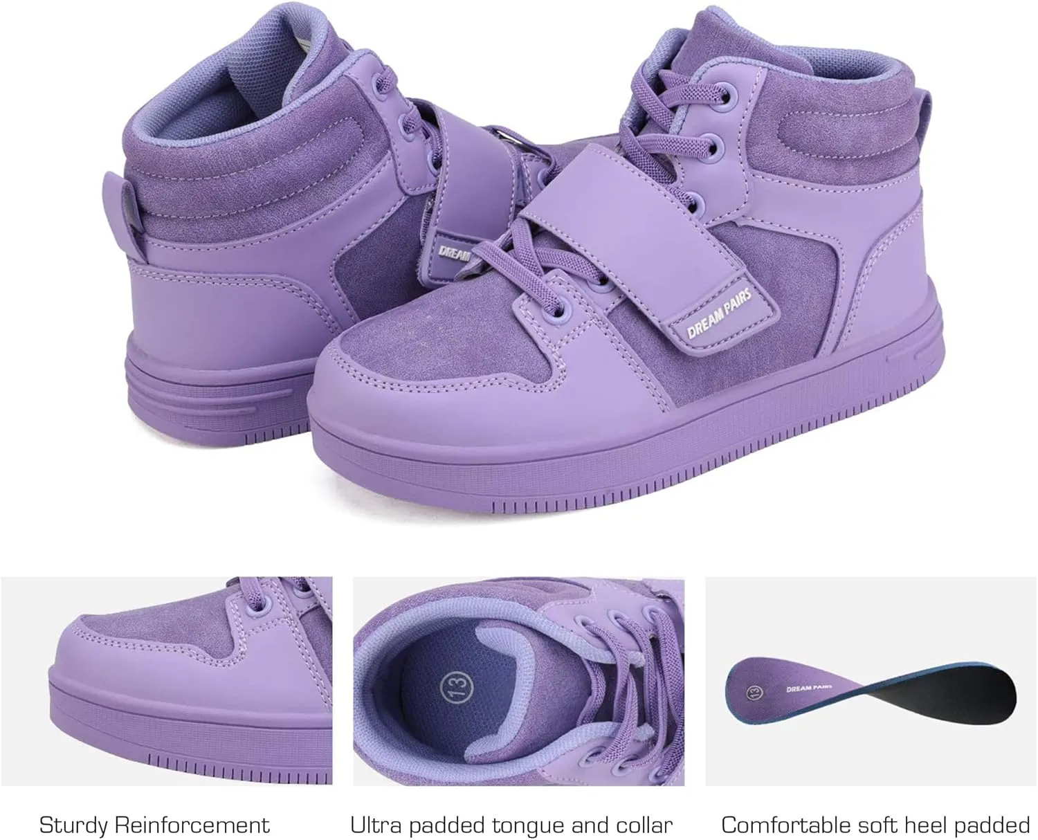 DREAM PAIRS Boys Girls High Top Sneaker LilLegends Skyhigh Basketball Shoes