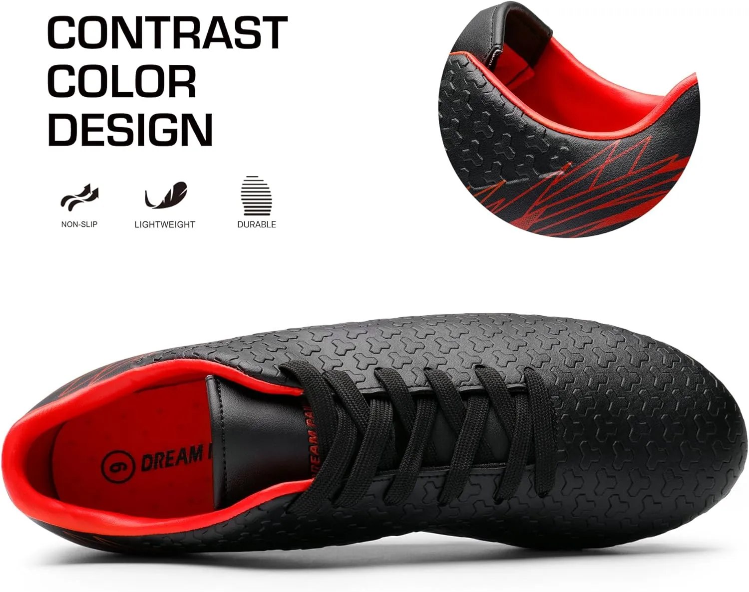 DREAM PAIRS Men's Firm Ground Soccer Cleats Shoes