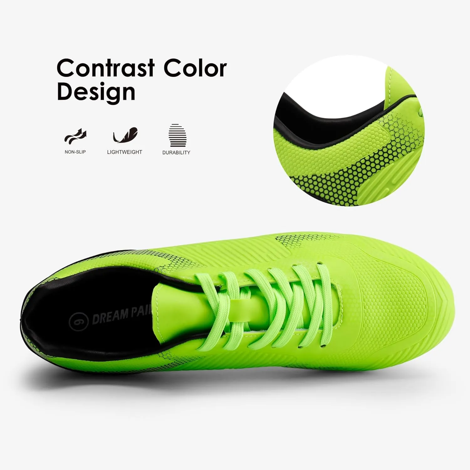 DREAM PAIRS Men‘s Firm Ground Soccer Cleats Soccer Shoes
