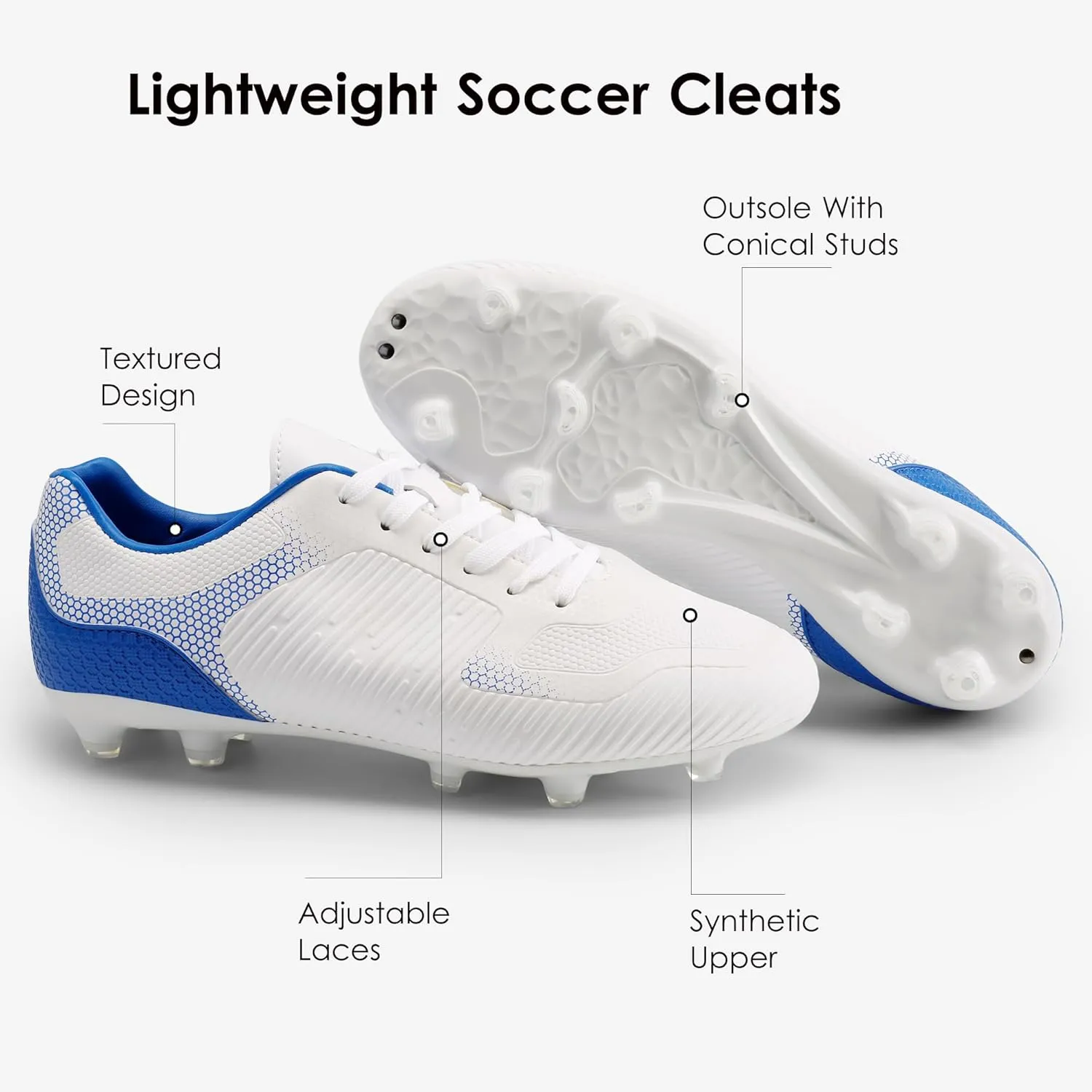 DREAM PAIRS Men‘s Firm Ground Soccer Cleats Soccer Shoes