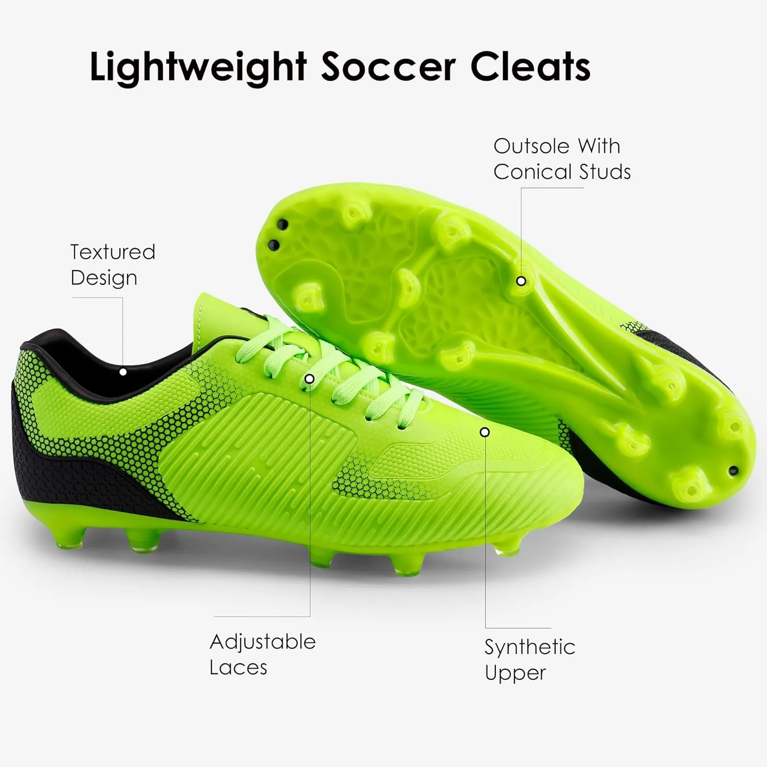 DREAM PAIRS Men‘s Firm Ground Soccer Cleats Soccer Shoes