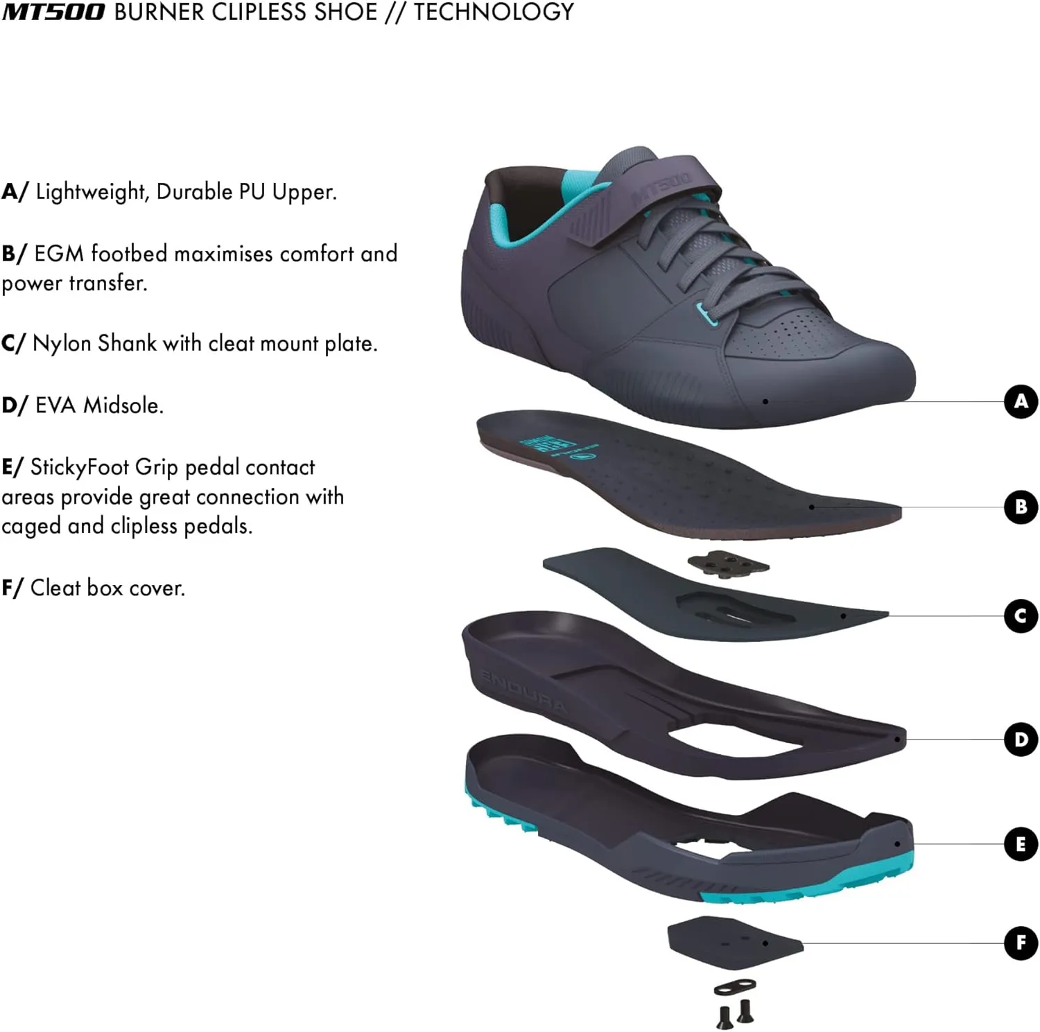 Endura Unisex-Adult MT500 Burner Mountain Cycling Shoe
