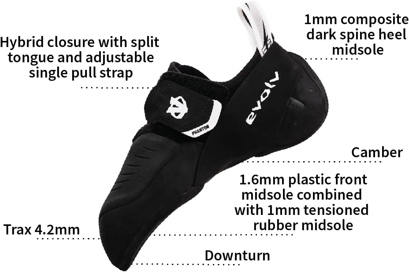 EVOLV Phantom Rock Climbing Shoe for Bouldering & Sport Climbing