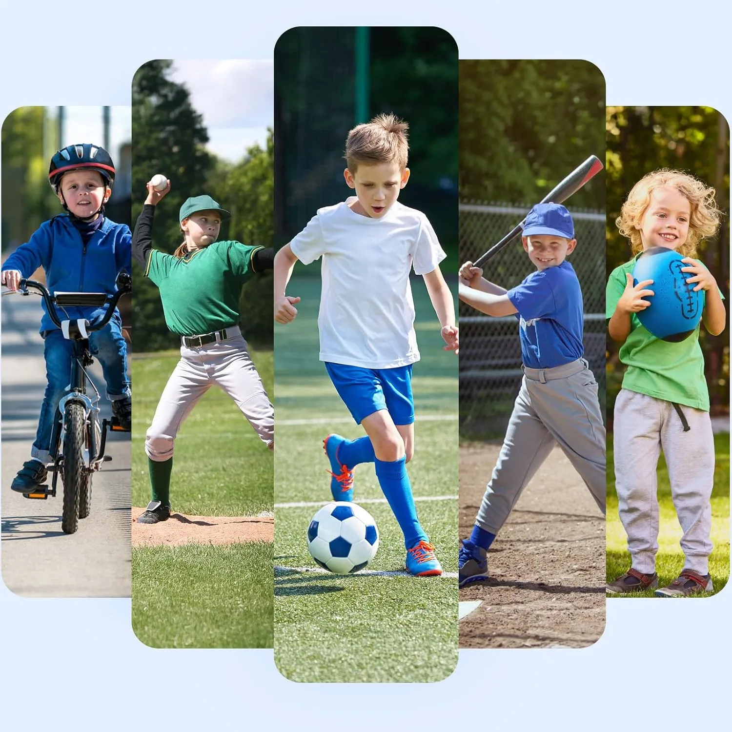 Finerview Kids Soccer Socks Baseball Softball Socks, Knee High Stripes Arch Ankle Support Athletic Socks for Boys & Girls