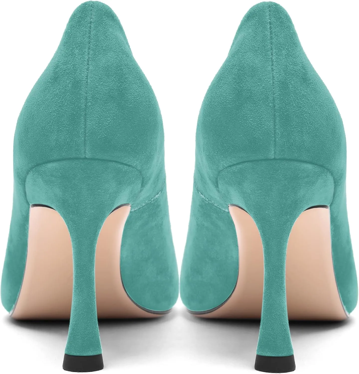 FOGEENA Womens Party Slip On Solid Pointed Toe Suede Fashion Stiletto High Heel Pumps Shoes 3.14 Inch
